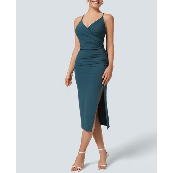 NWT Halara Softlyzero Airy Crossover Ruched Backless lace up Size XL - Picture 1 of 10